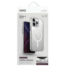 Заредете изображение във визуализатора на галерията – Uniq LifePro Xtreme iPhone 15 Pro 6.1" case Magclick Charging transparent/tinsel lucent

