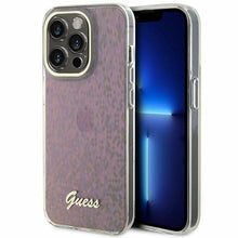 Заредете изображение във визуализатора на галерията – Original Case GUESS IML Faceted Mirror Disco Iridescent hardcase GUHCP15LHDECMP for Iphone 15 Pro pink
