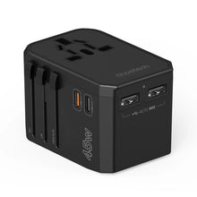 Заредете изображение във визуализатора на галерията – Choetech PD6045 USB-C USB-A 45W GaN Travel Charger with US EU UK AU Plugs - Black
