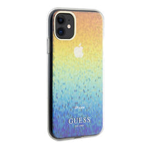 Заредете изображение във визуализатора на галерията – Original faceplate case GUESS GUHCN61HDECMI for iPhone 11 (IML Faceted Mirror / disco iridescent)
