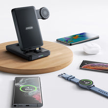 Заредете изображение във визуализатора на галерията – Joyroom JR-WQS01 Samsung Galaxy USB-C 4in1 charging station foldable - black
