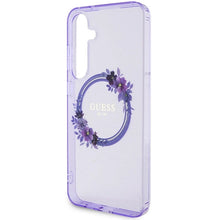 Заредете изображение във визуализатора на галерията – Guess IML Flowers Wreath MagSafe case for Samsung Galaxy S24+ - purple

