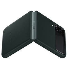 Заредете изображение във визуализатора на галерията – Samsung Leather Cover Phone Case for Galaxy Z Flip 3 green (EF-VF711LGEGWW)
