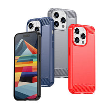 Заредете изображение във визуализатора на галерията – Carbon pattern flexible case for iPhone 15 Pro Carbon Case - black
