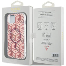 Заредете изображение във визуализатора на галерията – Original faceplate case GUESS GUHMP15MHGCUSTGP for iPhone 15 Plus (Magsafe / IML GCUBE / pink)
