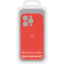 Заредете изображение във визуализатора на галерията – Vennus Silicone Heart Case for Iphone 14 Pro design 1 red
