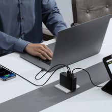 Заредете изображение във визуализатора на галерията – Baseus GaN5 Pro GaN charger 2x USB-C / USB-A 160W - black + USB-C - USB-C 240W cable - black

