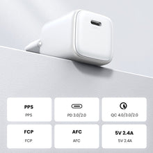 Заредете изображение във визуализатора на галерията – GaN USB C 30W PD Ugreen Nexode Mini fast charger - white
