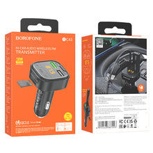 Заредете изображение във визуализатора на галерията – Borofone Transmitter FM BC43 Flash MP3, Bluetooth - 2xUSB + microSD - QC 3.0 18W black
