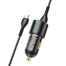Заредете изображение във визуализатора на галерията – HOCO car charger USB QC 3.0 + 2x Type C PD 45W NZ6 black
