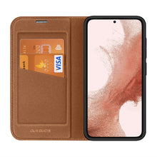Заредете изображение във визуализатора на галерията – Dux Ducis Skin X2 case Samsung Galaxy S23 flip case wallet stand brown
