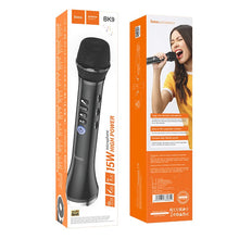 Заредете изображение във визуализатора на галерията – HOCO karaoke microphone BK9 singing black
