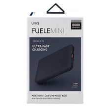 Заредете изображение във визуализатора на галерията – Uniq Powerbank Fuele mini 8000mAh USB-C 18W PD Fast charge blue/indigo blue
