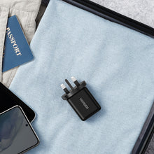 Заредете изображение във визуализатора на галерията – Ugreen UK wall charger (United Kingdom) USB-A QC3.0 18W black (CD122)
