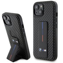 Заредете изображение във визуализатора на галерията – BMW Grip Stand Smooth &amp; Carbon case for iPhone 15 - black

