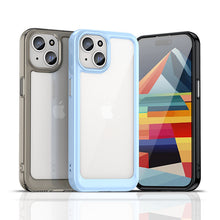 Заредете изображение във визуализатора на галерията – iPhone 15 Plus Outer Space reinforced case with flexible frame - transparent
