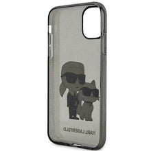Заредете изображение във визуализатора на галерията – Karl Lagerfeld KLHCN61HNKCTGK iPhone 11 / Xr 6.1" black/black hardcase Gliter Karl&amp;Choupette

