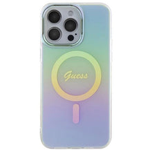 Заредете изображение във визуализатора на галерията – Guess IML Iridescent MagSafe case for iPhone 15 Pro - turquoise
