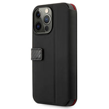 Заредете изображение във визуализатора на галерията – Ferrari FESAXFLBKP13LBK iPhone 13 Pro / 13 6,1" czarny/black book On Track Carbon Stripe
