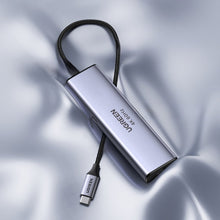 Заредете изображение във визуализатора на галерията – Multifunctional HUB 5in1 USB-C - HDMI 1.4 / 3 x USB-A / USB-C PD 100W Ugreen CM511 - gray
