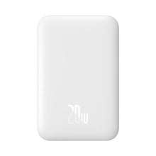 Заредете изображение във визуализатора на галерията – Baseus Magnetic power bank with inductive charging MagSafe 15W / PD fast charging 20W 6000mAh white (Overseas Edition) + Xiaobai Series cable USB-C - USB-C 60W 3A 0.5m white
