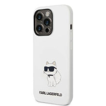 Заредете изображение във визуализатора на галерията – Karl Lagerfeld KLHMP14XSNCHBCH iPhone 14 Pro Max 6.7" hardcase white/white Silicone Choupette MagSafe
