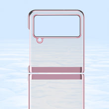 Заредете изображение във визуализатора на галерията – Plating Case for Samsung Galaxy Z Flip 4 cover with a metallic frame pink
