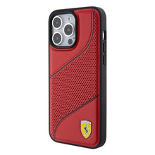 Заредете изображение във визуализатора на галерията – Ferrari Perforated Waves Metal Logo case for iPhone 15 Pro - red
