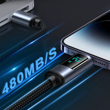 Заредете изображение във визуализатора на галерията – Lightning cable - USB A 2.4A 1.2m with LED display Joyroom S-AL012A16 - black
