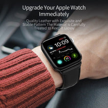 Заредете изображение във визуализатора на галерията – DUX DUCIS YA - genuine leather strap for Apple Watch 38/40/41mm black
