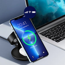 Заредете изображение във визуализатора на галерията – Choetech 3in1 inductive charging station iPhone 12/13/14, AirPods Pro, Apple Watch black (T587-F)
