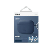 Заредете изображение във визуализатора на галерията – Uniq case Nexo AirPods Pro 2 gen + Ear Hooks Silicone blue/caspian blue
