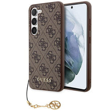 Заредете изображение във визуализатора на галерията – Guess GUHCS23MGF4GBR S23+ S916 brown/brown hardcase 4G Charms Collection
