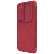 Заредете изображение във визуализатора на галерията – Nillkin Qin Leather Pro Case Samsung Galaxy S23 Flip Cover Camera Cover Red

