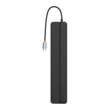 Заредете изображение във визуализатора на галерията – Baseus EliteJoy Gen2 11-Port Type-C HUB Adapter Dark gray（Type-C to HDMI*1+USB3.0*3+PD*1+VGA*1+SD/TF*1+RJ45*1+Type-C Data*1+3.5mm*1）
