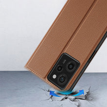 Заредете изображение във визуализатора на галерията – Dux Ducis Skin X2 Case For Xiaomi Redmi Note 12 Pro / Poco X5 Pro 5G Cover Flip Wallet Stand Brown
