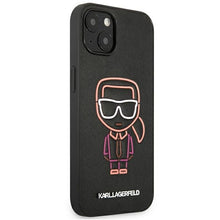 Заредете изображение във визуализатора на галерията – Original faceplate case KARL LAGERFELD KLHCP13MTUOK for iPhone 13 (Multipink IK / black)

