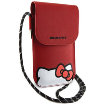 Заредете изображение във визуализатора на галерията – Original HELLO KITTY Handbag Leather Hiding Kitty Cord HKOWBPSCKER red
