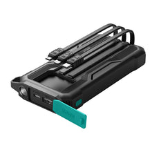 Заредете изображение във визуализатора на галерията – Powerbank 10000mAh Joyroom JR-L016 with built-in USB-C/micro USB/ Lightning cables - black
