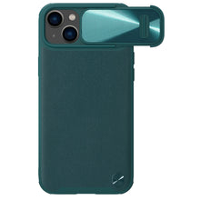 Заредете изображение във визуализатора на галерията – Nillkin CamShield Leather S Case iPhone 14 cover with camera cover green
