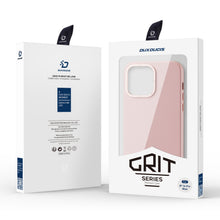 Заредете изображение във визуализатора на галерията – Dux Ducis Grit Leather Case for iPhone 14 Pro Max Elegant Faux Leather Cover (MagSafe Compatible) Pink
