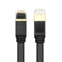 Заредете изображение във визуализатора на галерията – Ugreen Flat Cable Internet Network Cable Ethernet Patchcord RJ45 Cat 7 STP LAN 10 Gbps 3m Black (NW106 11262)
