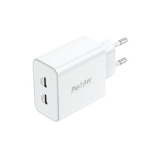 Заредете изображение във визуализатора на галерията – Foneng Wall charger EU50 - 2xType C - PD 35W 3A white
