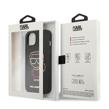 Заредете изображение във визуализатора на галерията – Original faceplate case KARL LAGERFELD KLHCP13MTUOK for iPhone 13 (Multipink IK / black)
