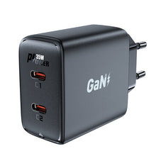 Заредете изображение във визуализатора на галерията – Fast charger GaN 35W PD 2x USB C Acefast A49 - black
