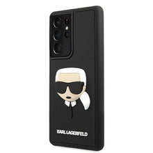 Заредете изображение във визуализатора на галерията – Оригинален гръб Karl Lagerfeld за samsung s21 ultra (3d rubber karl`s head / black) - TopMag
