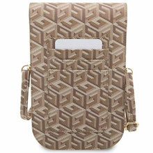 Заредете изображение във визуализатора на галерията – Original GUESS Handbag GCube Stripe GUWBHGCFSEW brown
