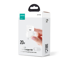 Заредете изображение във визуализатора на галерията – Mini USB C Charger 20W PD with USB C Cable - Lightning Joyroom JR-TCF02 | White
