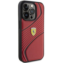 Заредете изображение във визуализатора на галерията – Original FERRARI hardcase Twist Metal Logo FEHCP15LPTWR do Iphone 15 Pro Red
