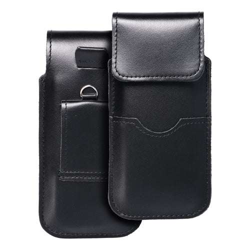 ROYAL - Leather universal flap pocket / black - Size M - IPHONE 5 / NOKIA S5610 / LUMIA 230